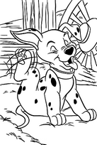 coloriage 101dalmatiens le chiot se gratte